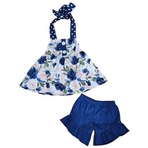 NWOT Handmade Baby Girls' Retro Halter & Bloomer Bottoms 2-Piece Set - 12-18M